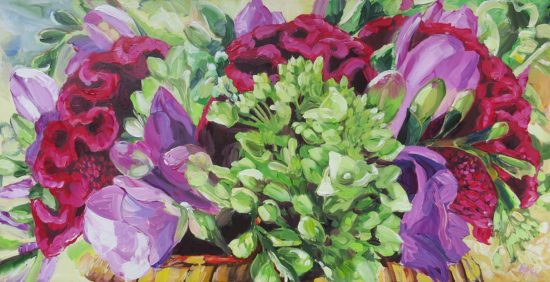 Crimson & Clover_24" x 48"- Susan Pepler