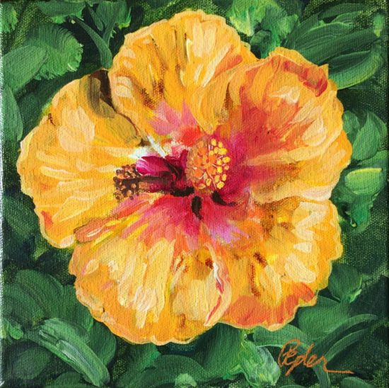 Hibiscus Bloom 8" x 8"