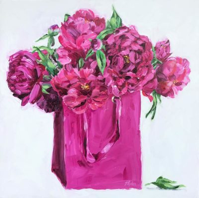 Pink Peonies in a Paper Bag by Susan Pepler